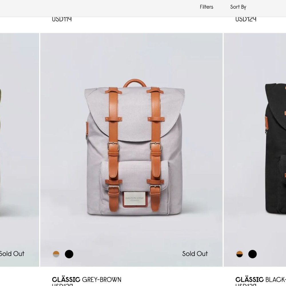 NWT Gaston Luga Classic Grey-Brown laptop backpack